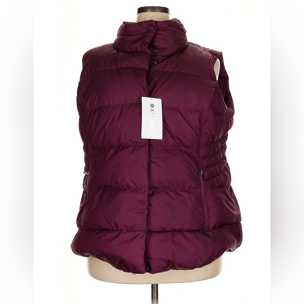 NWT Athleta downtown down filled vest 2X purple